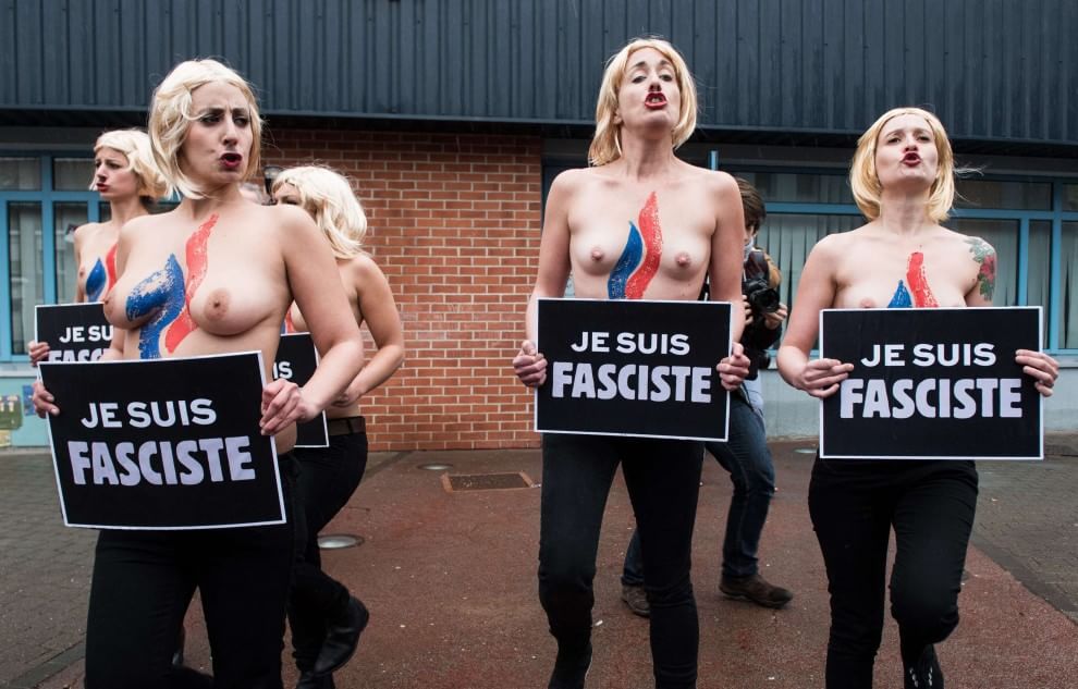 Elezioni Francia: "Je suis fasciste", le Femen contro Marine Le Pen
