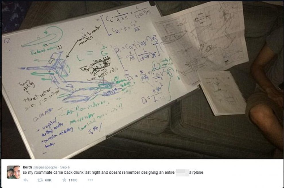 Usa, il progetto dell'aeroplano è geniale: lo disegna uno studente ubriaco