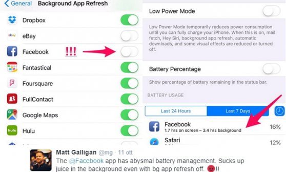 Facebook prosciuga la batteria dell'iPhone, come limitare i consumi