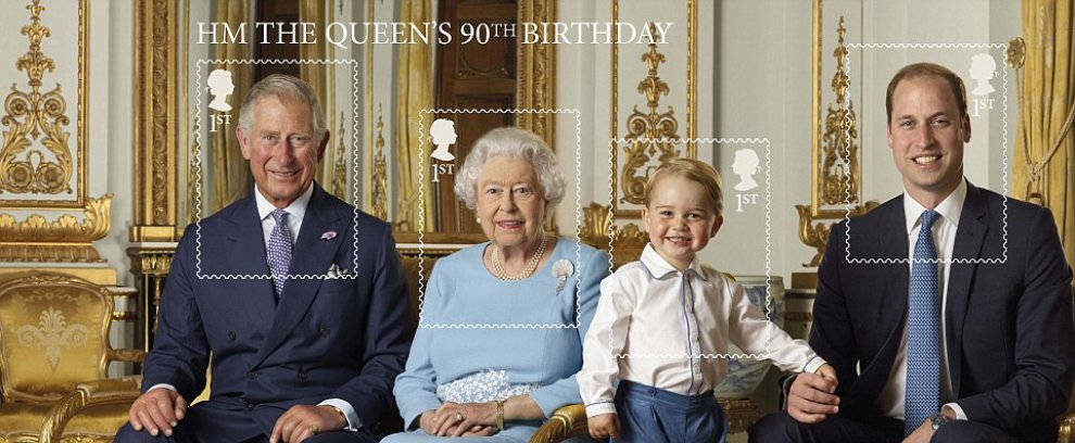 Da Elisabetta a George, quattro generazioni a confronto: la foto ufficiale per i 4 francobolli della Royal Mail