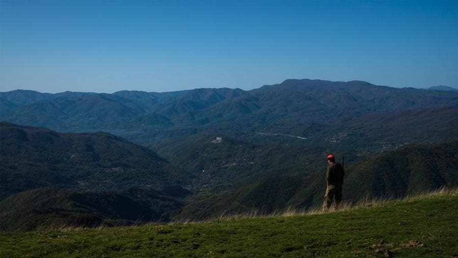 Un cacciatore sull'Appennino ligure
