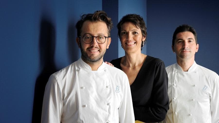 Stefania Moroni con i due cuochi Alessandro Negrini e Fabio Pisani
