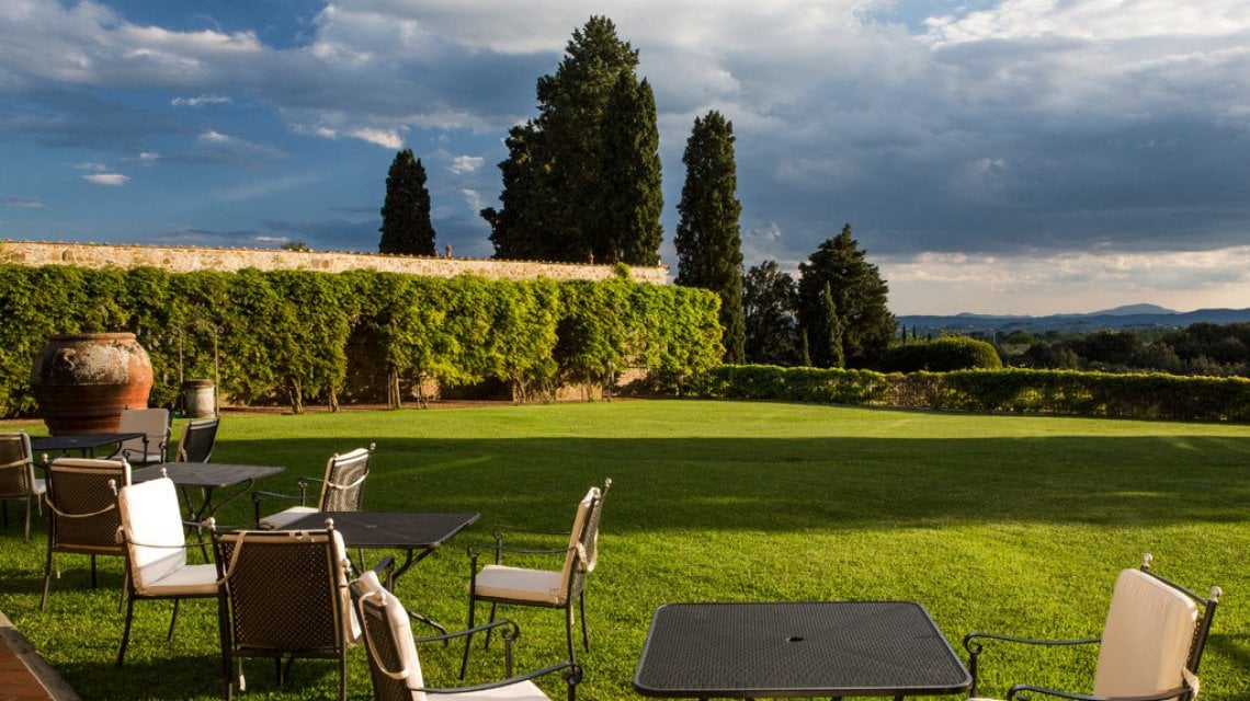 Parte del giardino di Borgo Scopeto Relais