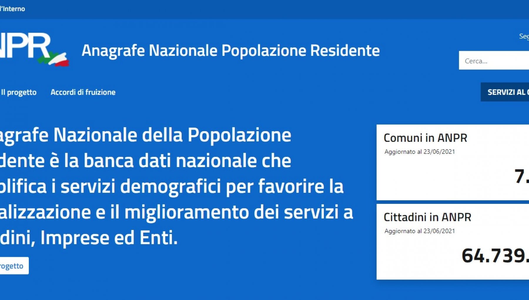 Anagrafe nazionale, via a 