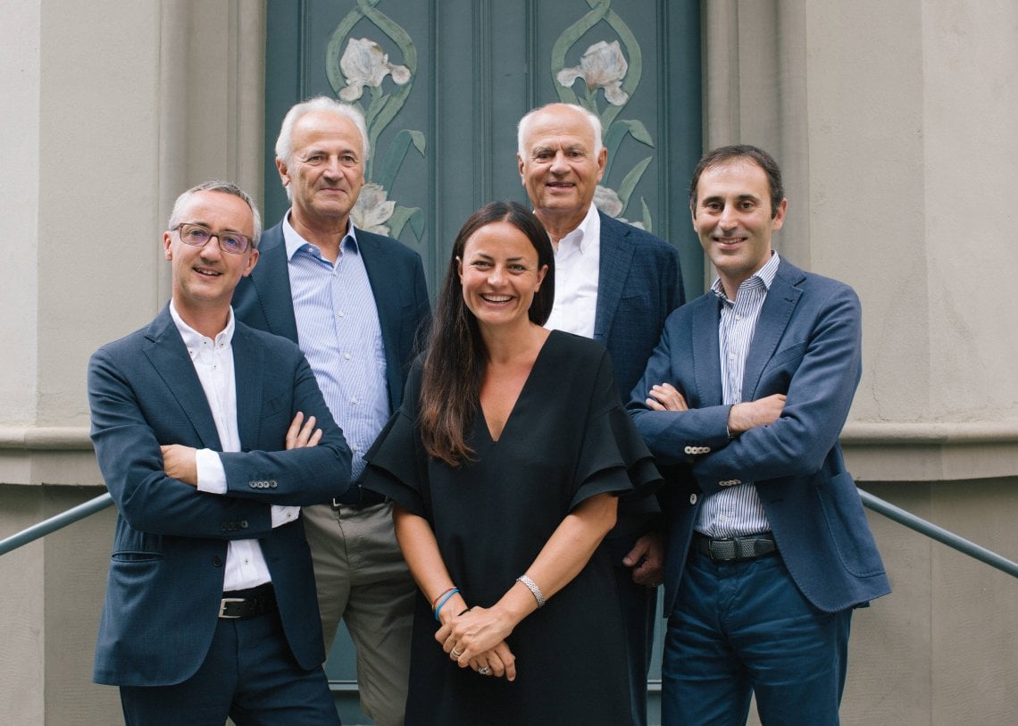 La famiglia Vergnano: da sinistra, Enrico, Franco, Carolina, Carlo e Pietro