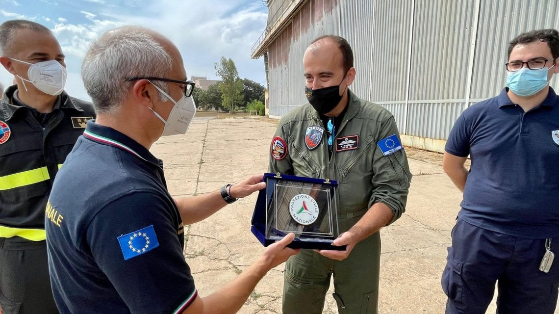 Il capo della Protezione civile Fabrizio Curcio in Sardegna per fare il punto della situazione incendi con le autorit&agrave; (foto\Ansa)
