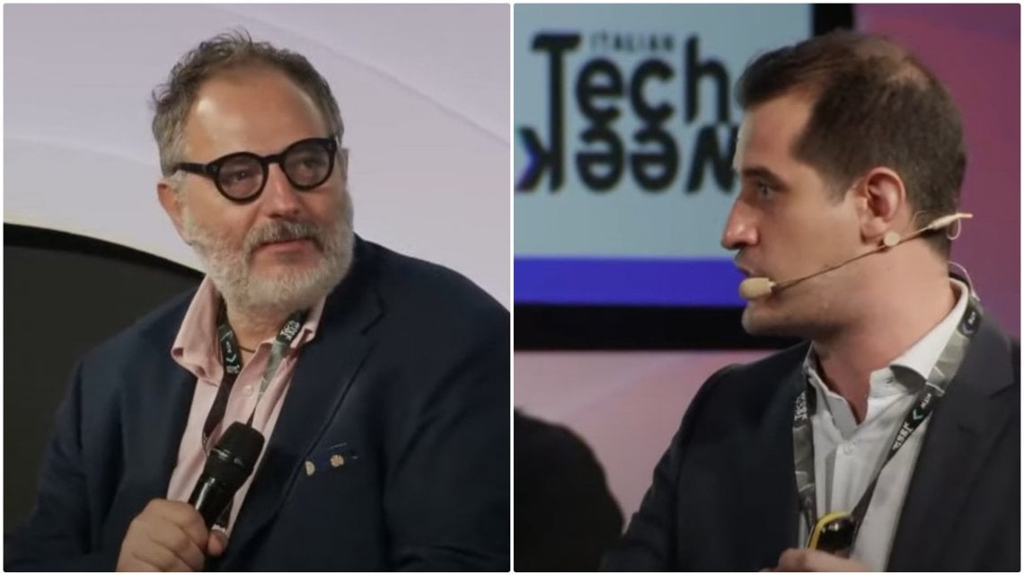 Luca Ferrua, direttore de Il Gusto, e Giuseppe Scionti, ceo e fondatore di Novameat, durante l'incontro