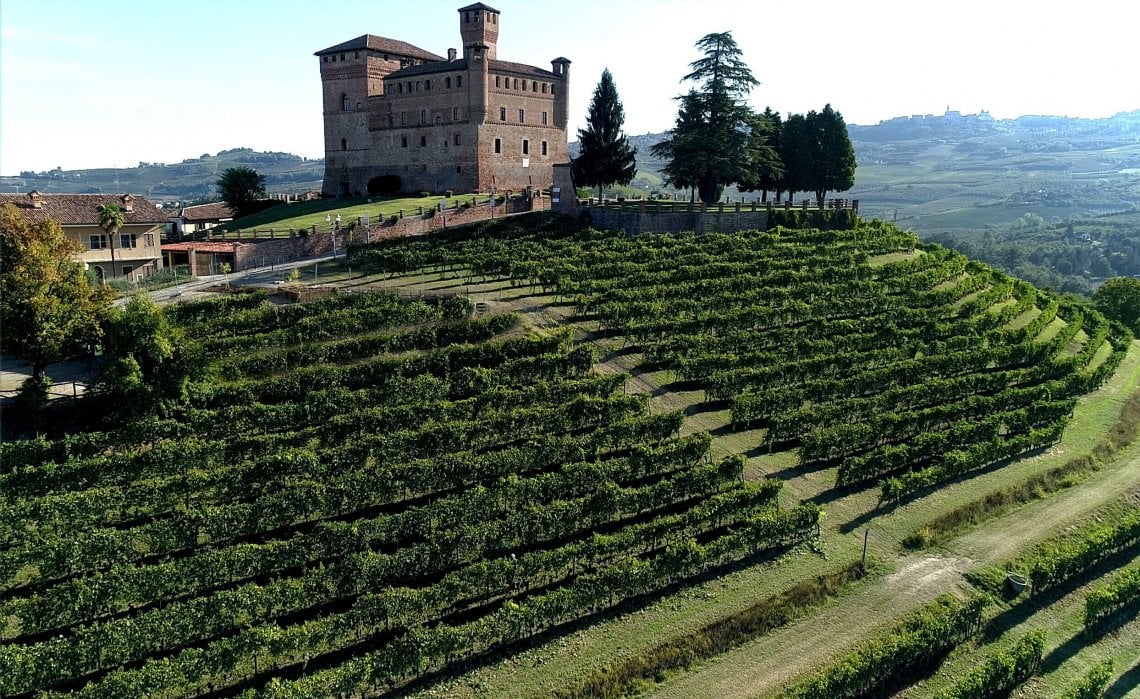 Il Castello di Grinzane Cavour circondato dalla vigna