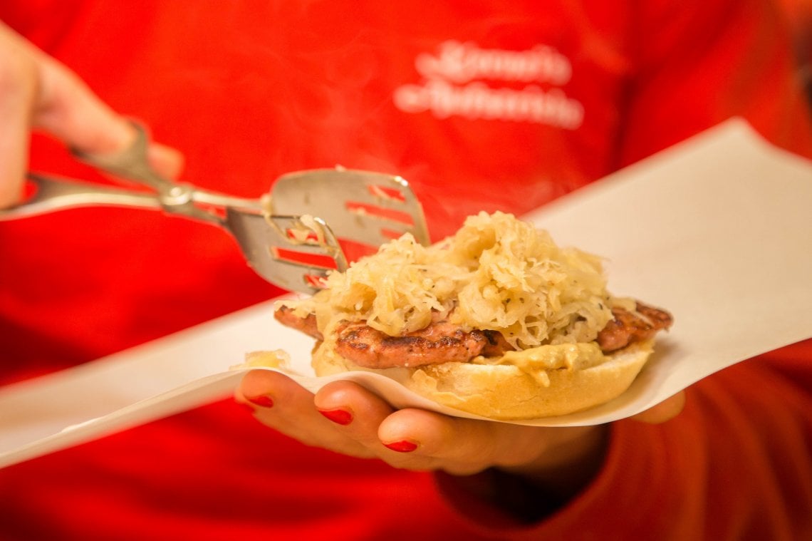 Il panino Haunsberger al mercatino di Natale di Salisburgo, Salzburger Christkindlmarkt Neumayr