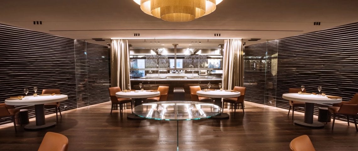 La sala del ristorante Andrea Aprea
