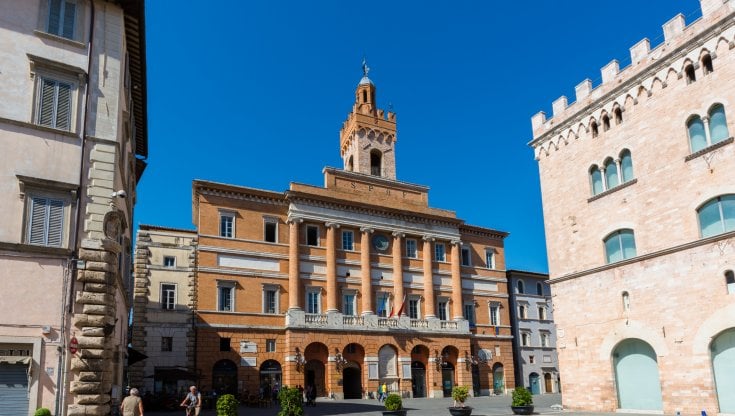 La piazza centrale di Foligno