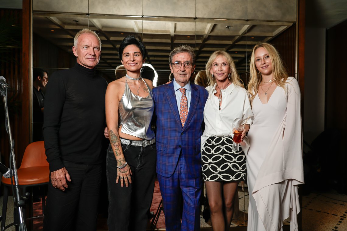 Da sinistra, Sting, Giordana Angi, Riccardo Cotarella, Trudie Styler, Ana Rosenstein (@VincenzoMigliore)