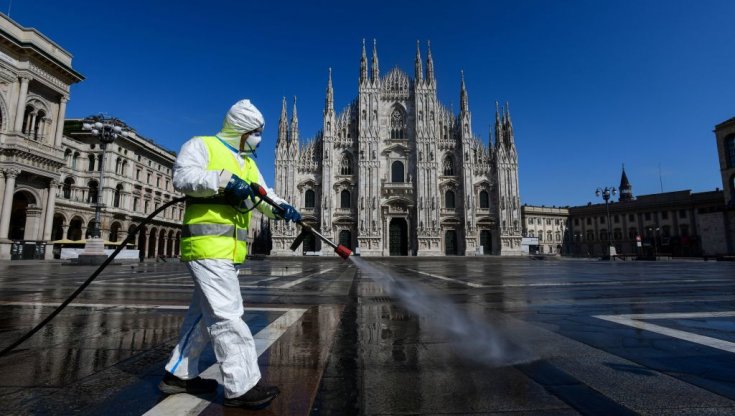 Milano durante il primo lockdown a marzo 2020