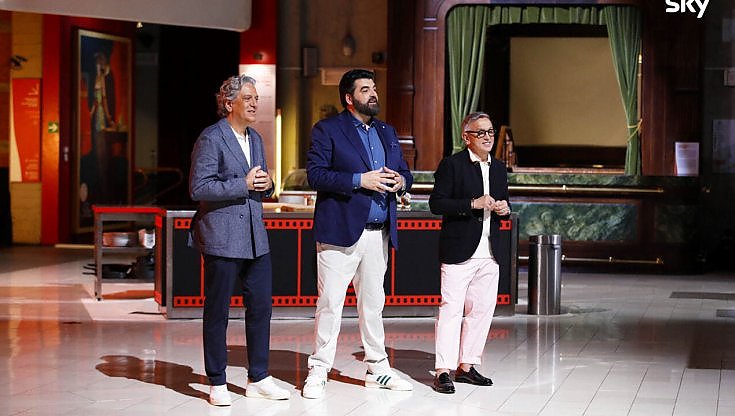 I tre giudici di Masterchef al Museo del Cinema (@Sky)