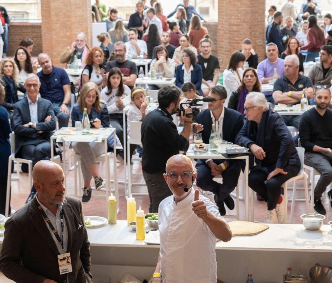 Franco Pepe al festival C'&egrave; +Gusto a Bologna