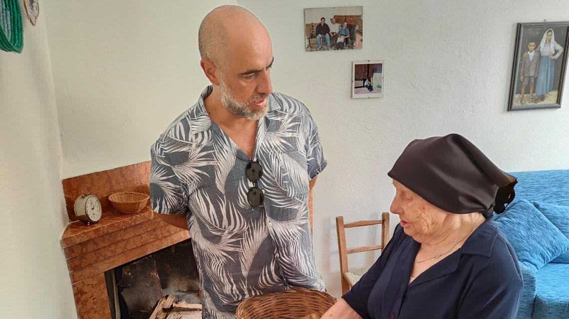 Pietro Mereu con Annunziata Stori a Perdasdefogu