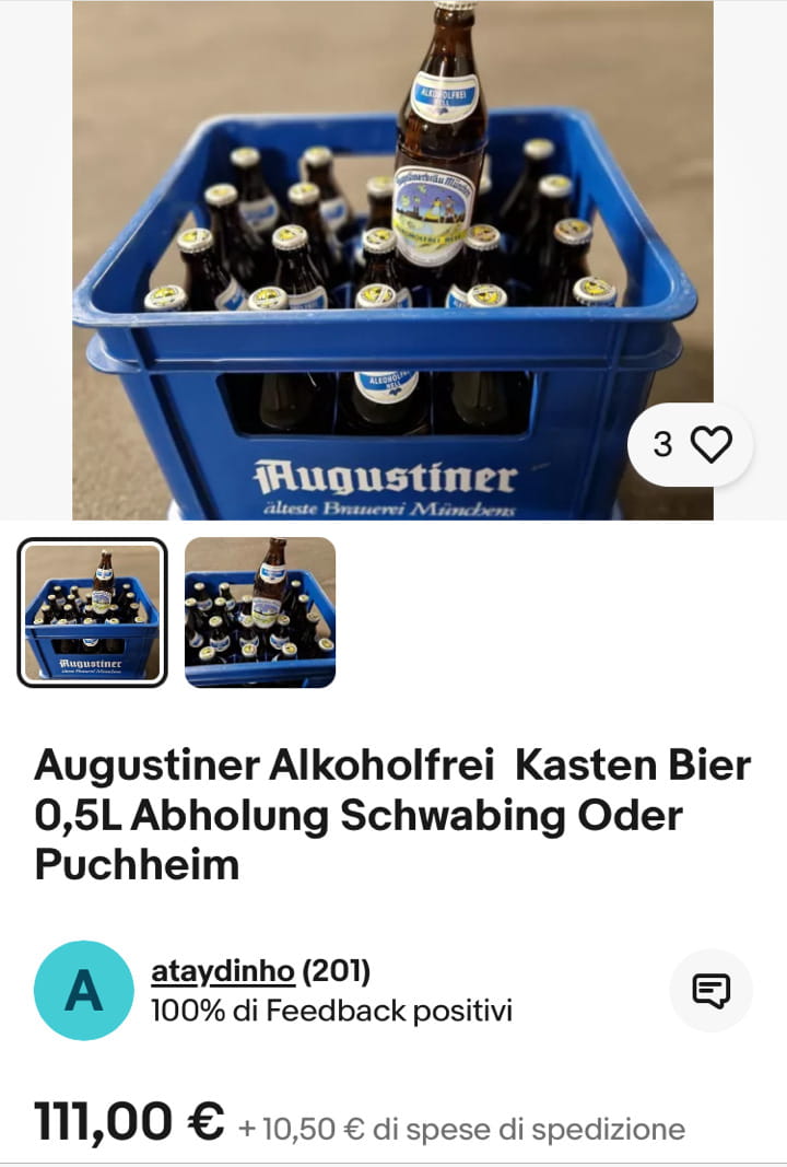 Augustiner senza alcol in vendita su Ebay