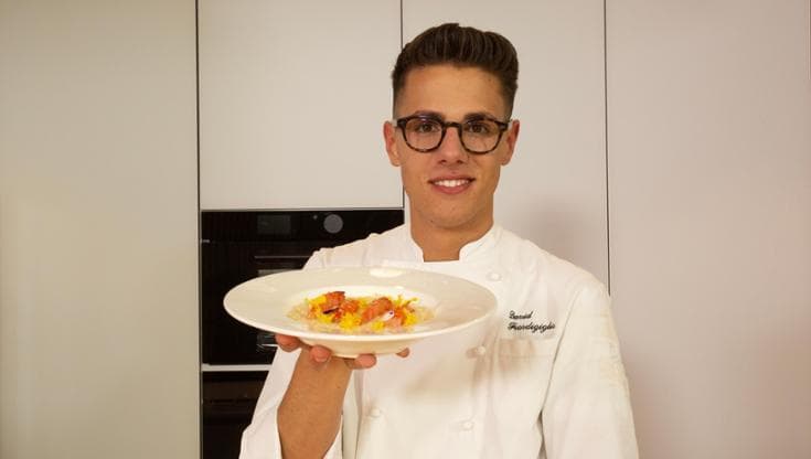 David Fiordigiglio e il suo celebre risotto limone e gamberi rossi