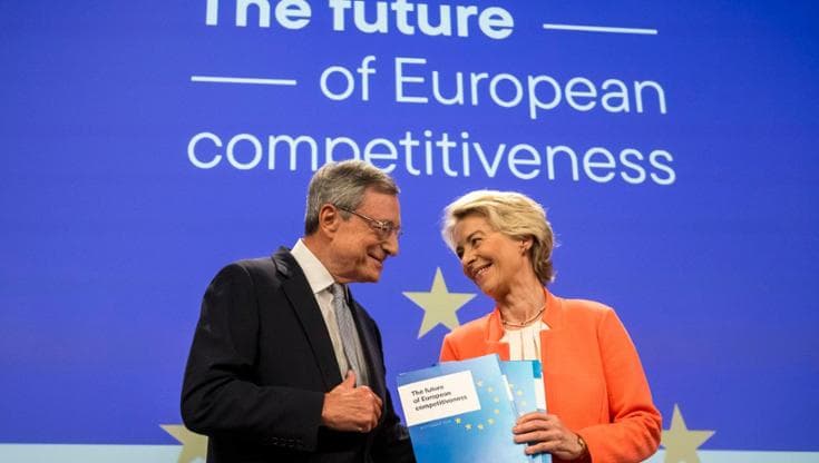 Mario Draghi con Ursula von der Leyen