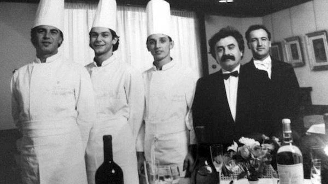 La squadra del Trigabolo. Giacinto Rossetti è il secondo da destra