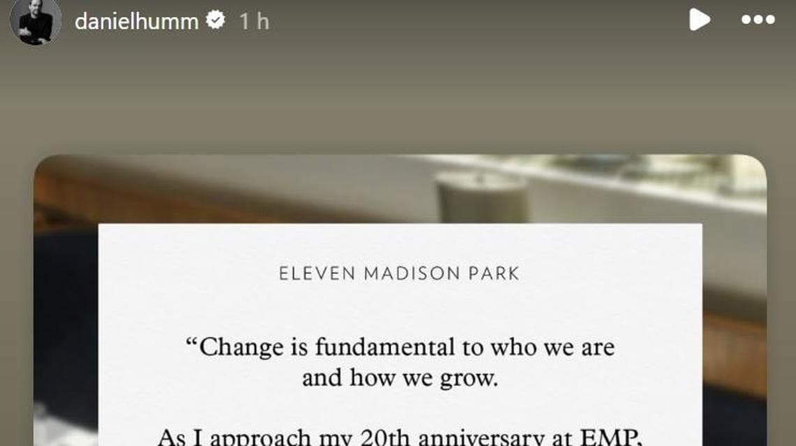 La storia su Instagram pubblicata da Daniel Humm