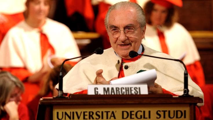 Gualtiero Marchesi il giorno del conferimento della laurea ad honorem all’Università di Parma