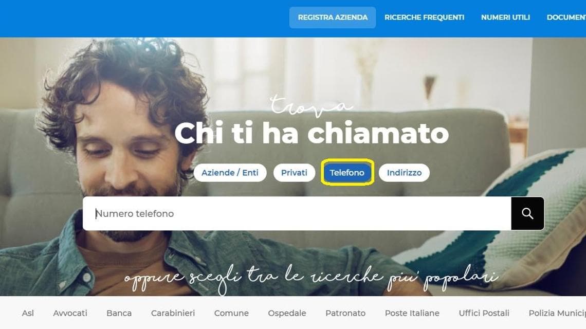 cerca nome con numero telefonico