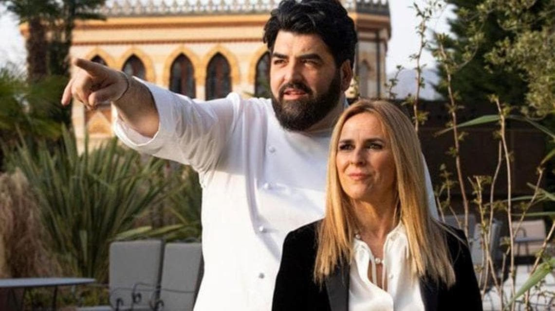 Antonino Cannavacciuolo con la moglie Cinzia Primatesta