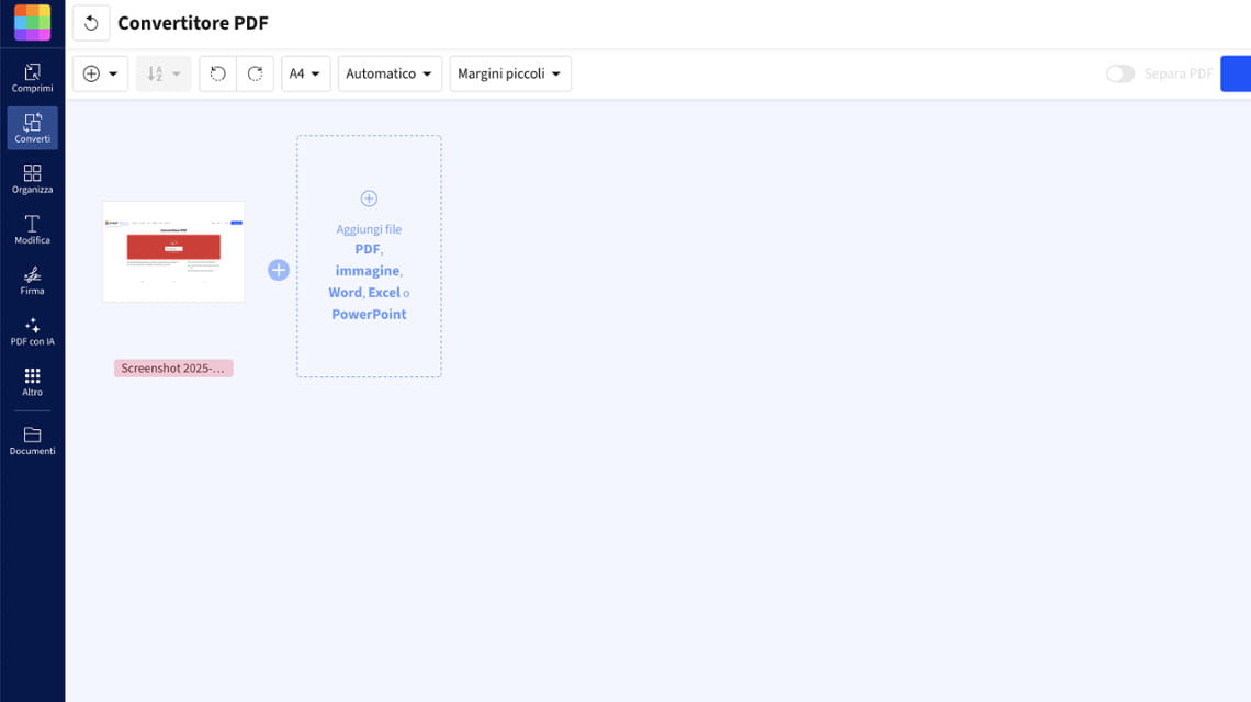 Fase 3 - Se necessario, è possibile modificare la struttura del file PDF