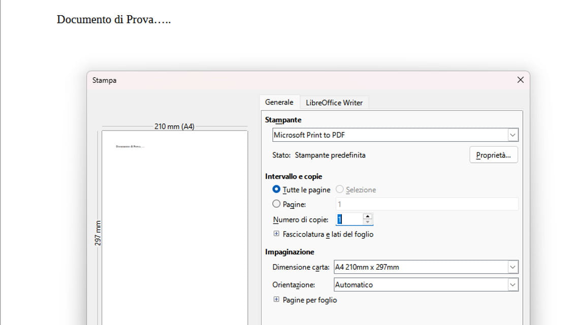 Il metodo alternativo su Windows: usare la funzione stampa su file
