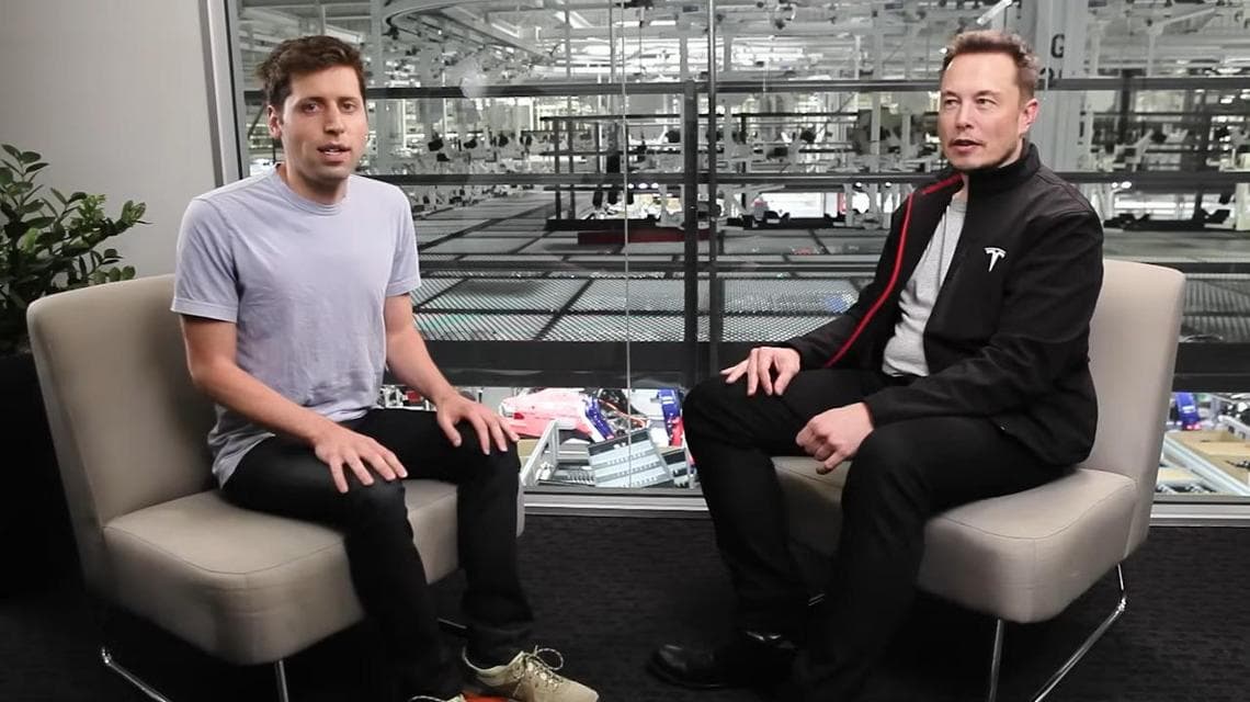 I due co-fondatori di OpenAI: Sam Altman ed Elon Musk
