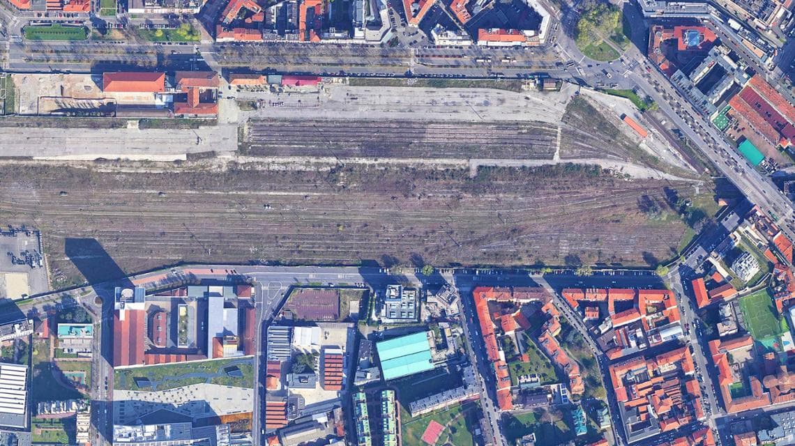 L'area di Porta romana dove è sorto il Villaggio Olimpico realizzato dai privati (immagine concessa da Altreconomia/PlaceMarks)