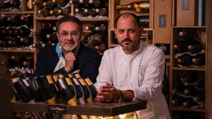 Pinuccio La Rosa con lo chef Vincenzo Candiano