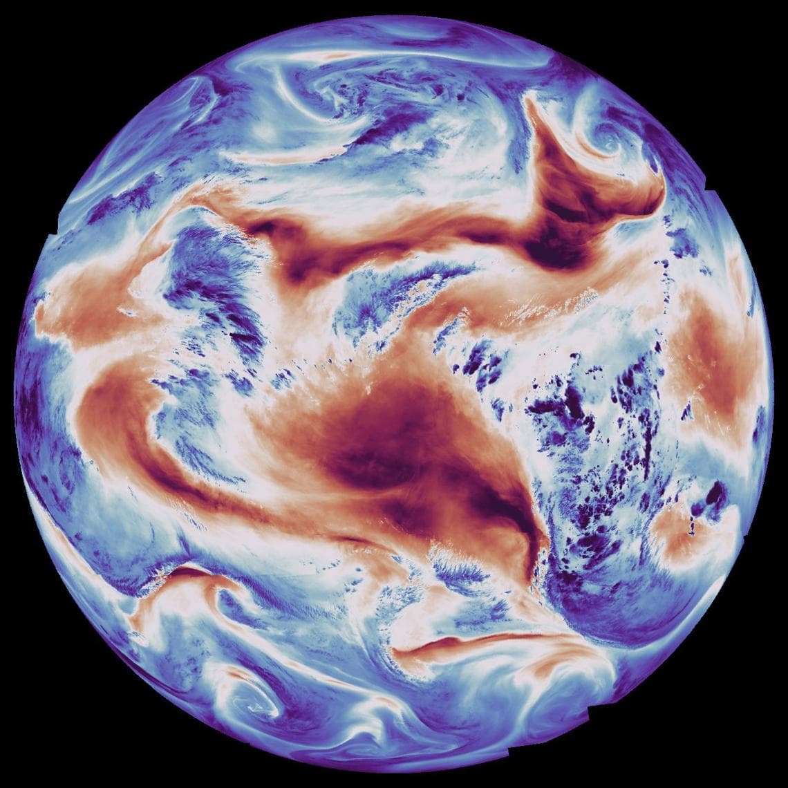 L'umidità sul globo terrestre (Esa/Meteosat Third Generation Sounder)