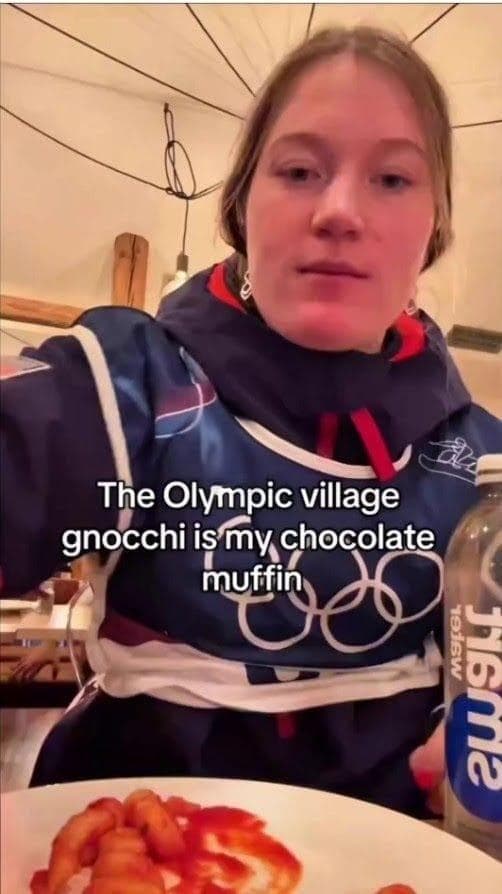 Un'atleta esalta gli gnocchi (@instagram)