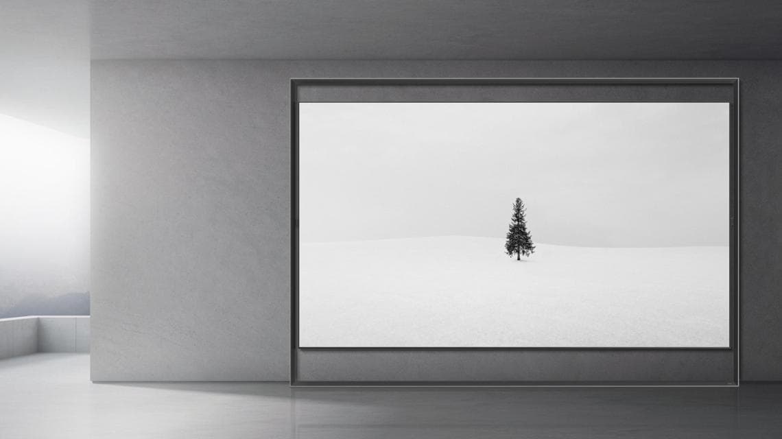 La nuova tv Micro RGB TimlessFrame da 130 pollici presentata da Samsung al CES 2026 di Las Vegas