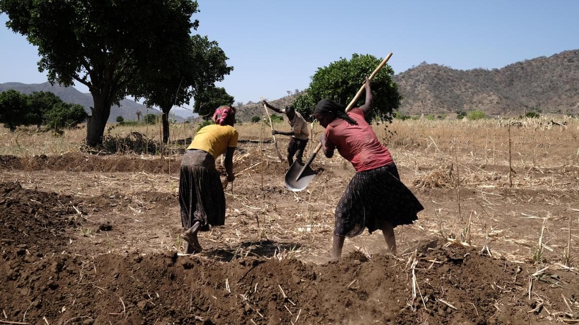 Contadini Konso preparano i canali di irrigazione tradizionali in attesa delle piogge (Foto Marianna Capuano)
