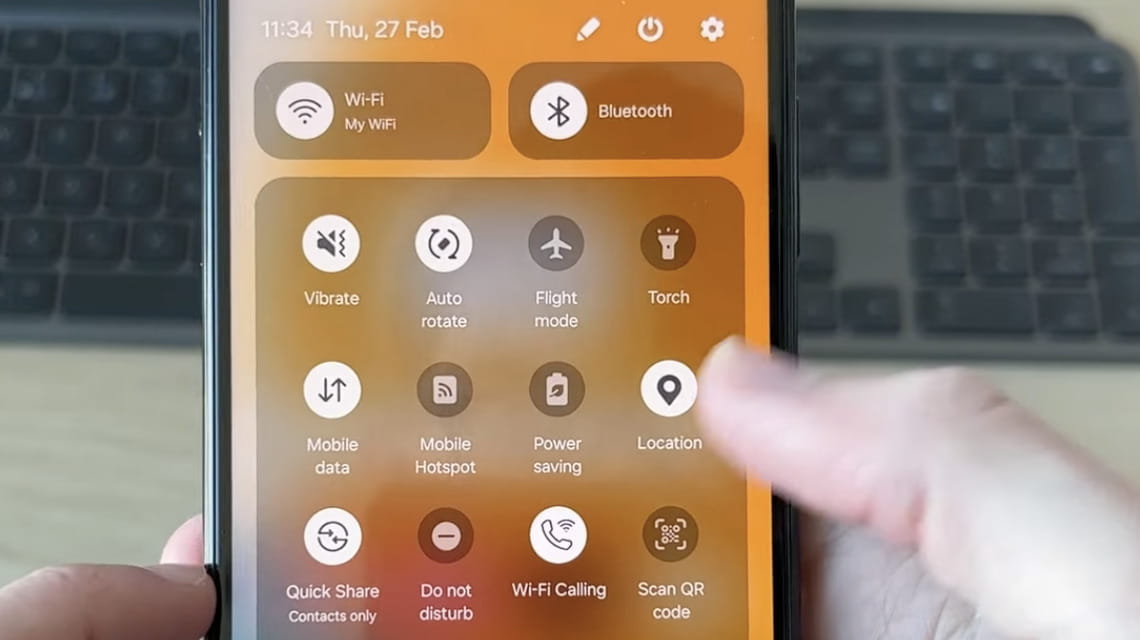 Interfaccia su smartphone Android del bottone Quick Share