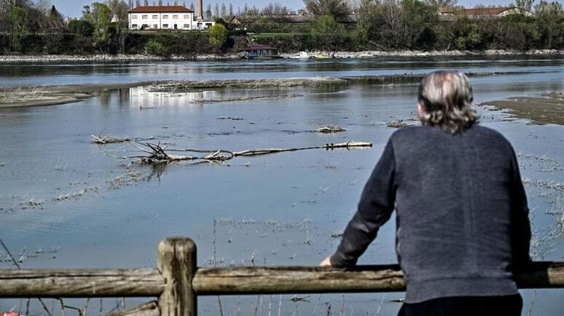 Il fiume Po colpito dalla siccità