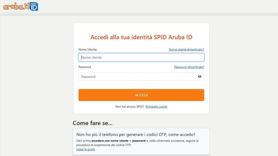 Dove cambiare l'email associata allo SPID per gli utenti Aruba