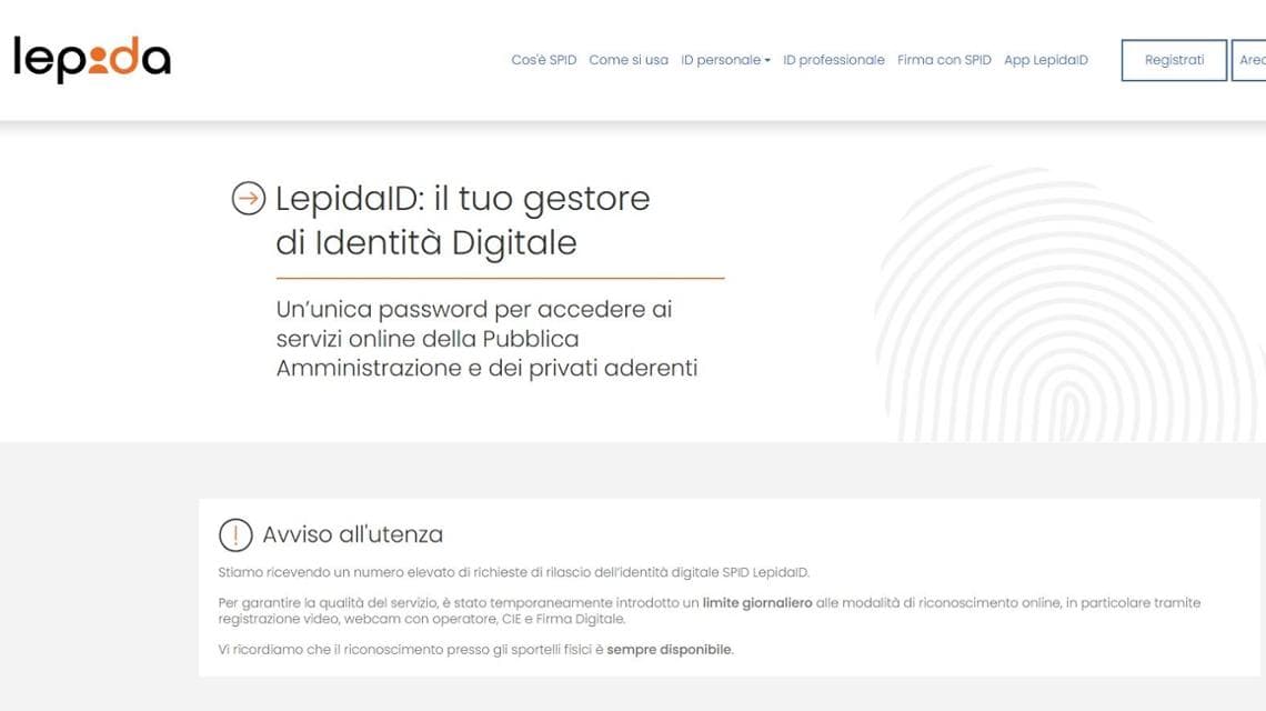 La home di LepidaID