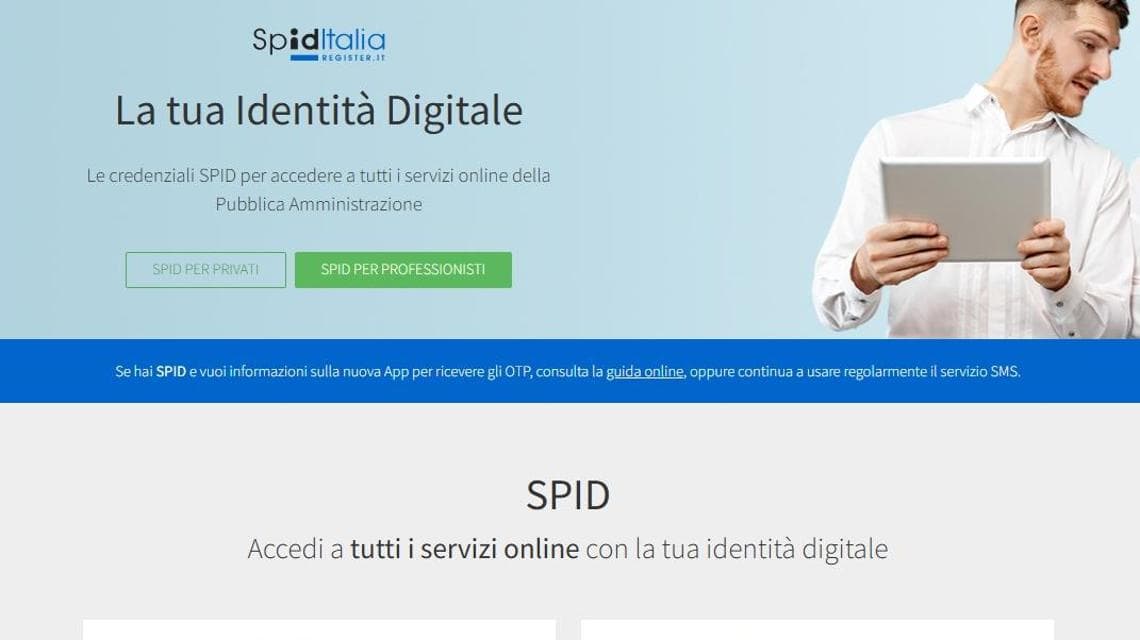 La home di SpidItalia / Register.it