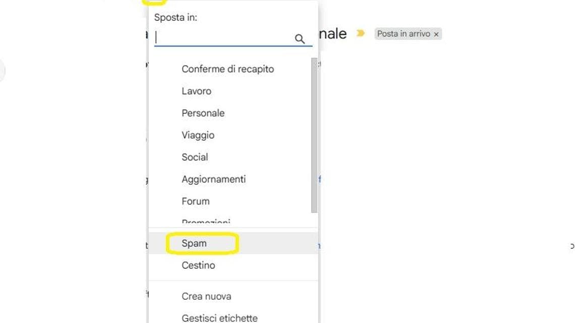 Segnalare lo spam su Gmail
