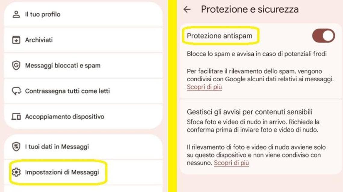 Bloccare lo spam su uno smartphone Android
