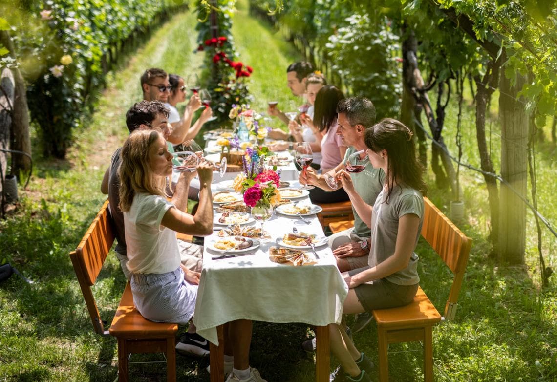 Un pranzo tra i vigneti (Ass. turistica Caldaro al lago_Marion Lafogler)