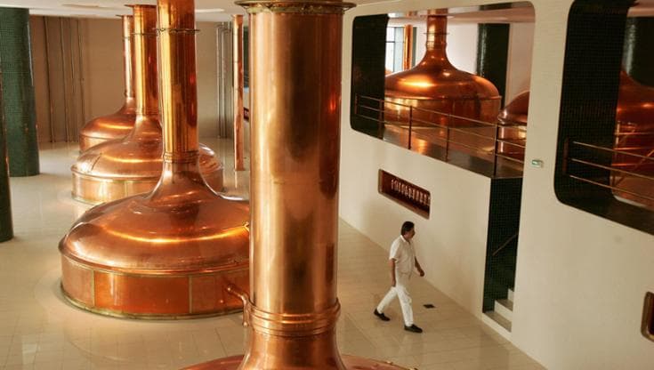 L'interno di un birrificio di Pilsen