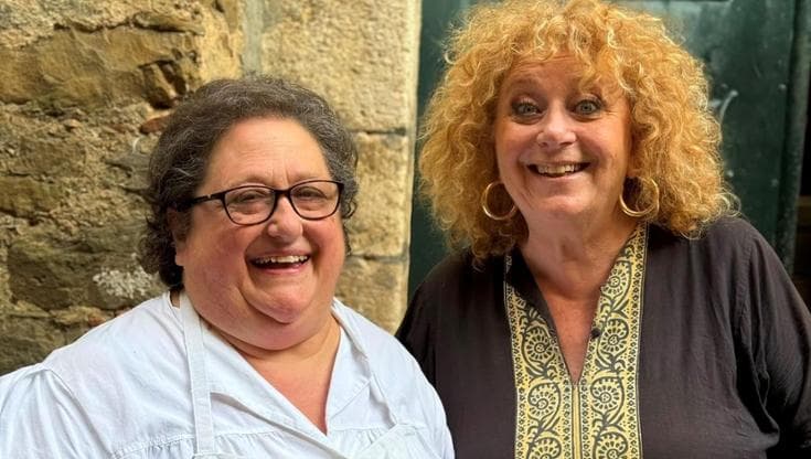 Luisanna Messeri con Valeria Piccini, chef di Caino