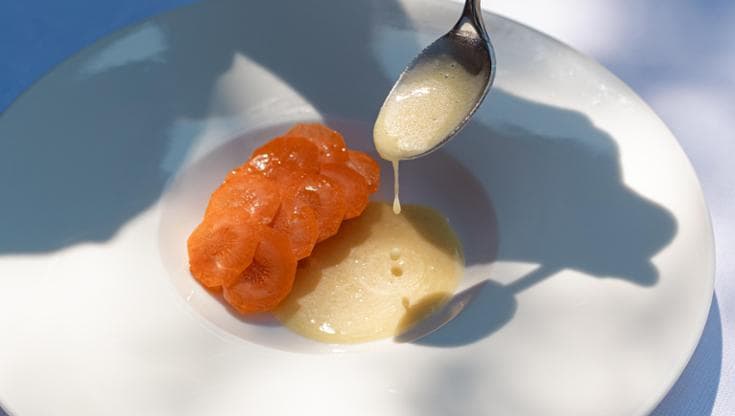 Carota, arancia e cardamomo del ristorante Alea