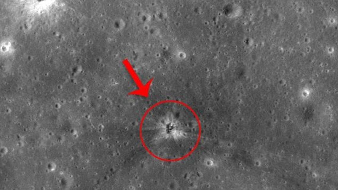 Il cratere provocato dall'impatto del razzo vettore dell'Apollo 16