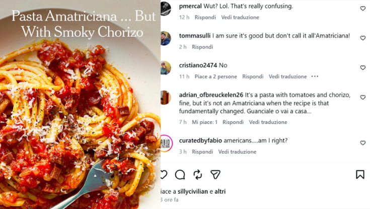 L’Amatriciana del New York Times fa discutere: al posto del guanciale c’è il chorizo affumicato